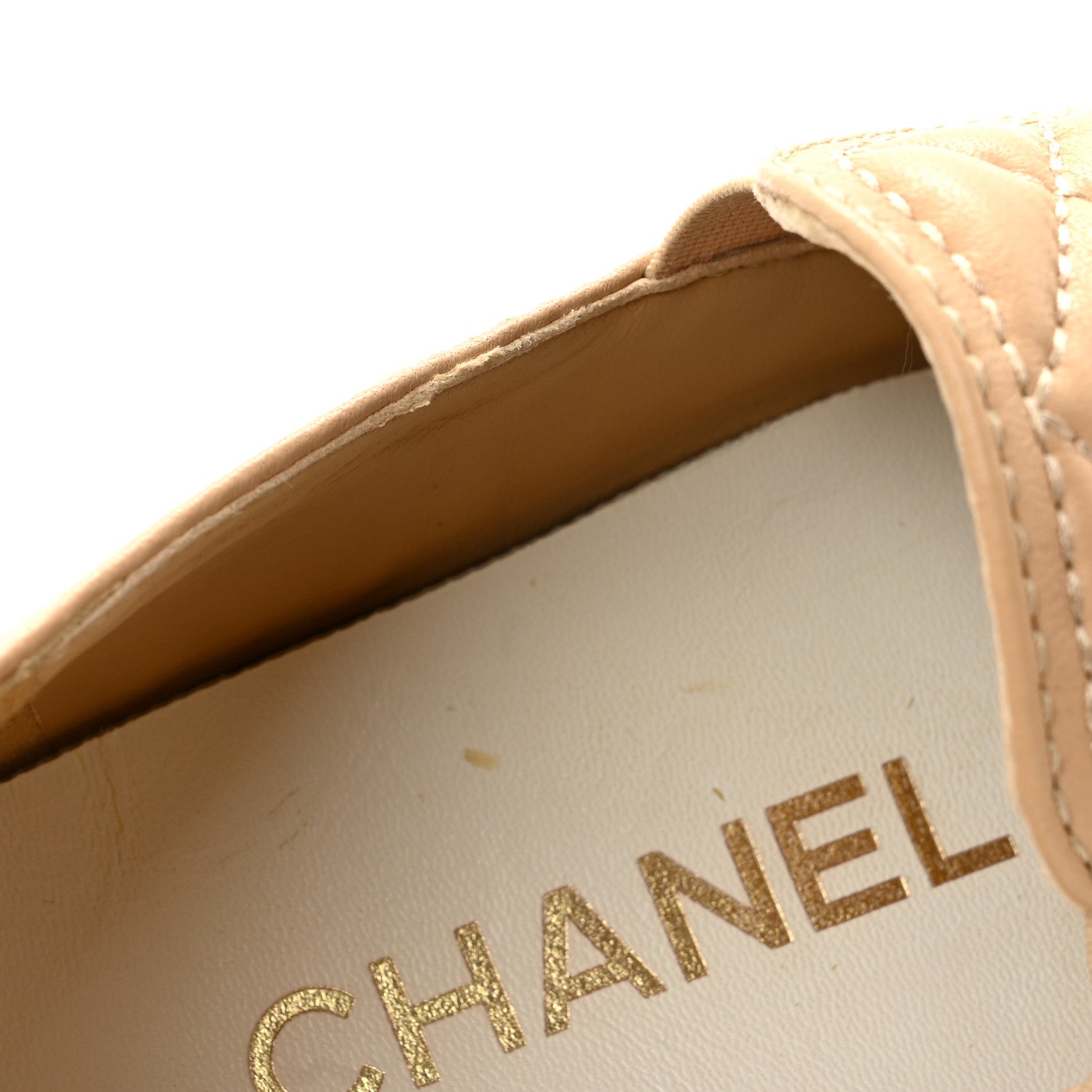 Chanel Lambskin Quilted Womens CC Stroll Sneakers 36.5 Beige 12 of 12