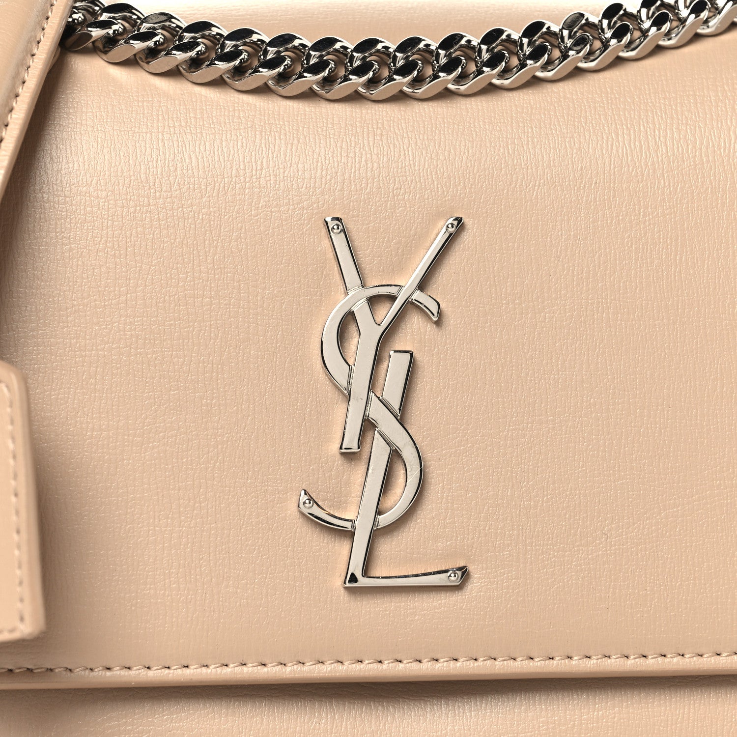 Saint Laurent Calfskin Medium Monogram Sunset Dark Beige 7 of 9