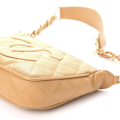 Chanel Caviar Quilted CC Shoulder Bag Beige 10 of 10