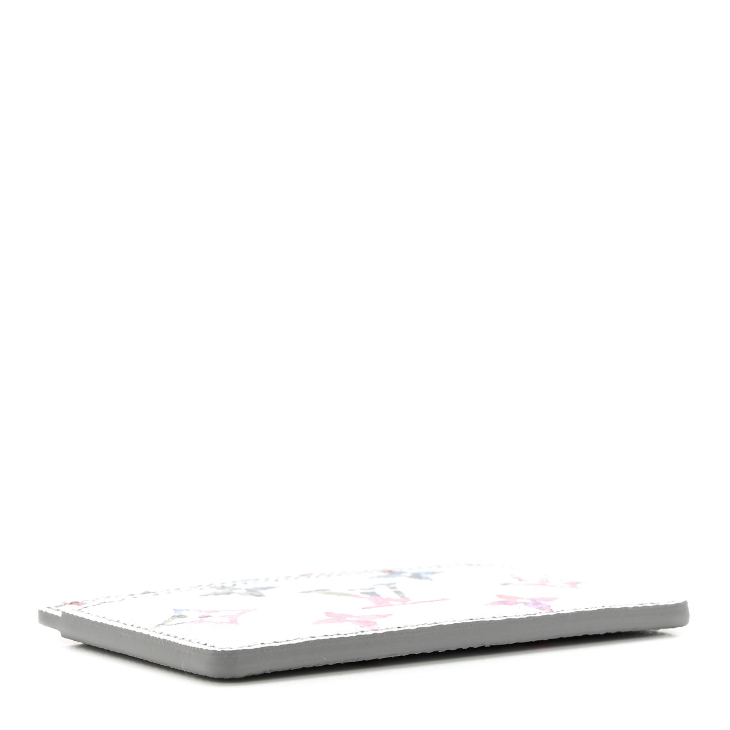 Metallic Monogram LV Garden Card Holder SIlver