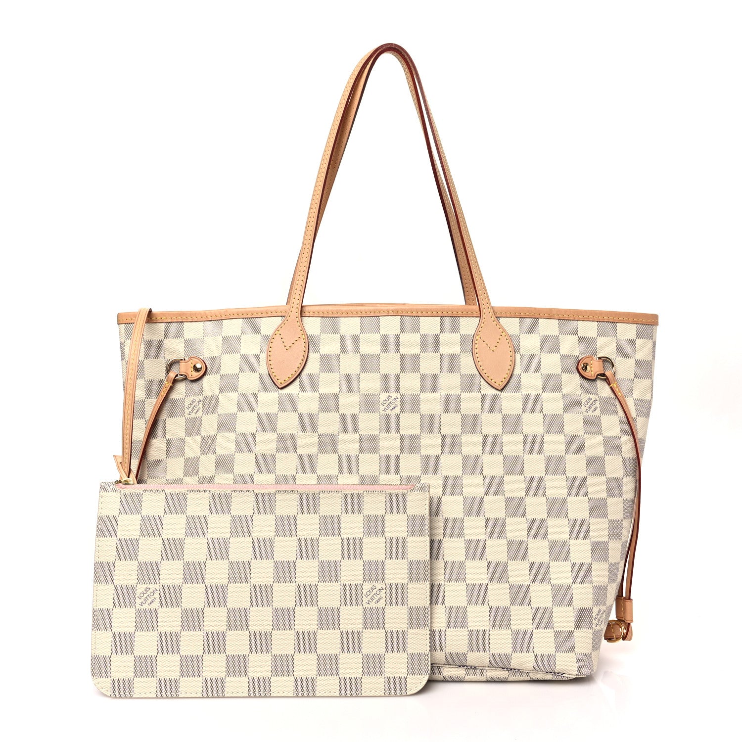Louis Vuitton Damier Azur Neo Neverfull MM Rose Ballerine 1 of 10