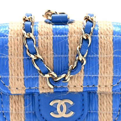 Chanel Raffia Jute Striped Airpods Pro Case Blue Beige 8 of 11