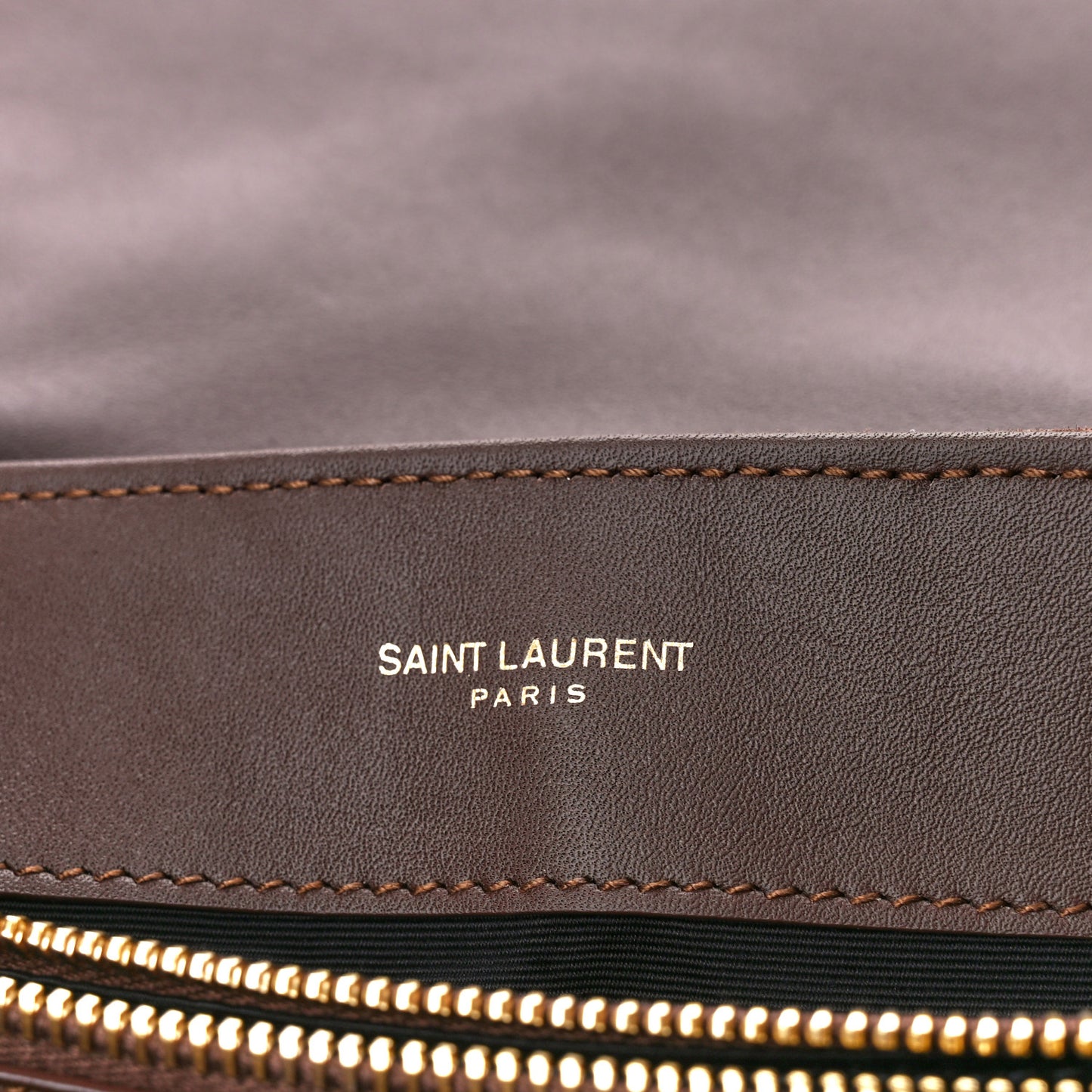 Suede Calfskin Y Quilted Monogram Small Loulou Chain Satchel Bark Brown