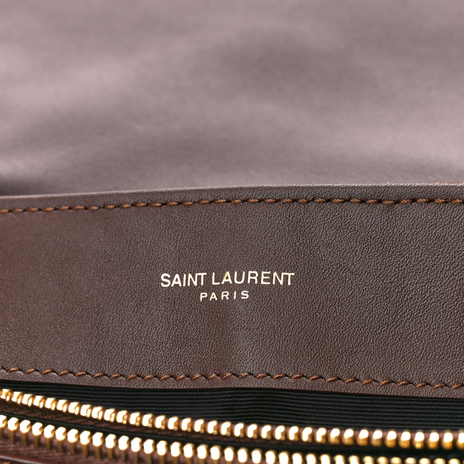 Saint Laurent Suede Calfskin Y Quilted Monogram Small Loulou Chain Satchel Bark Brown 6 of 11