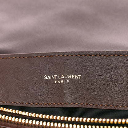 Saint Laurent Suede Calfskin Y Quilted Monogram Small Loulou Chain Satchel Bark Brown 6 of 11