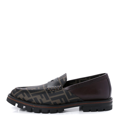 Fendi Calfskin FF Mens Lug Sole Loafers 8 Maya Black Moro 1 of 7