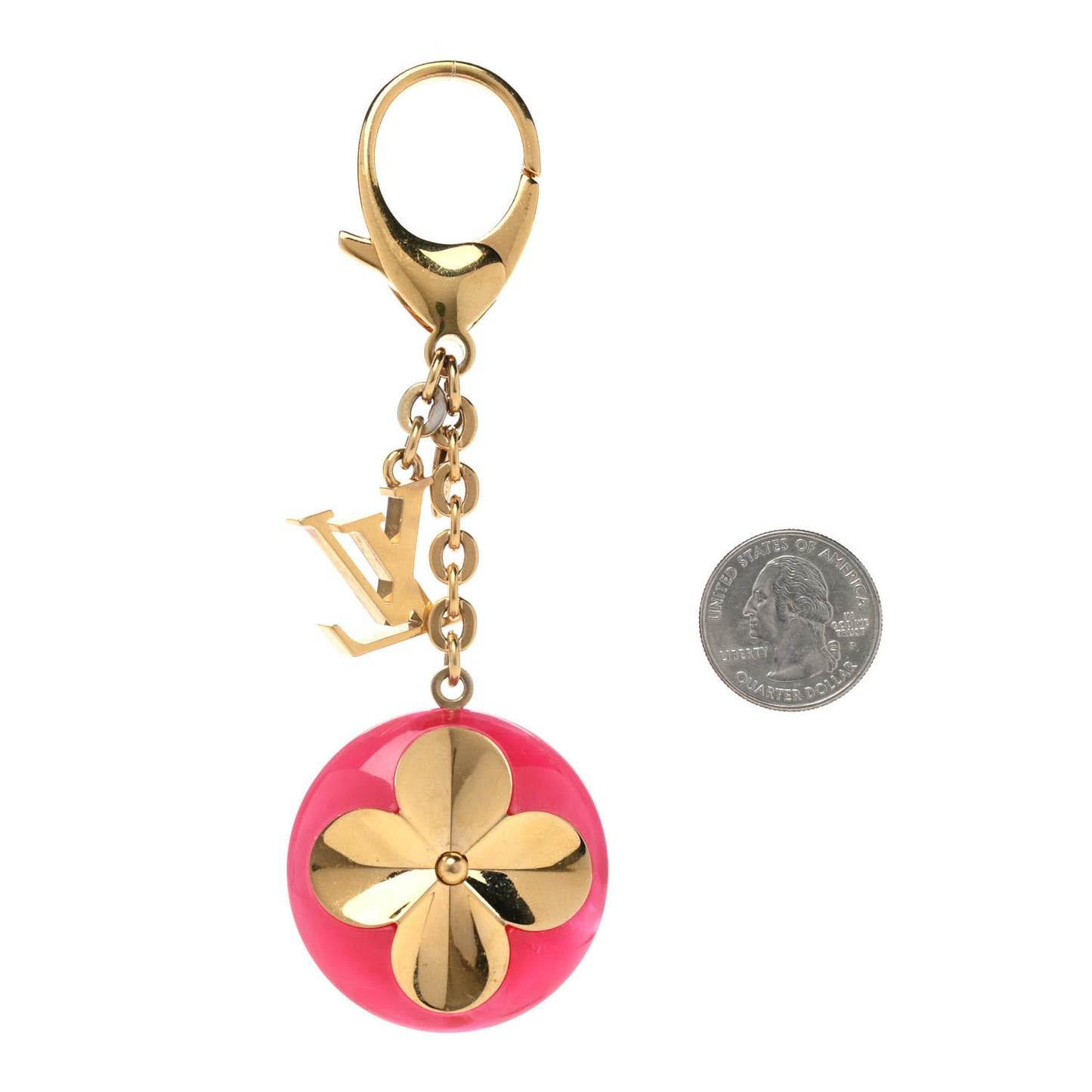Acetate Hollow Flower Bag Charm Fuchsia