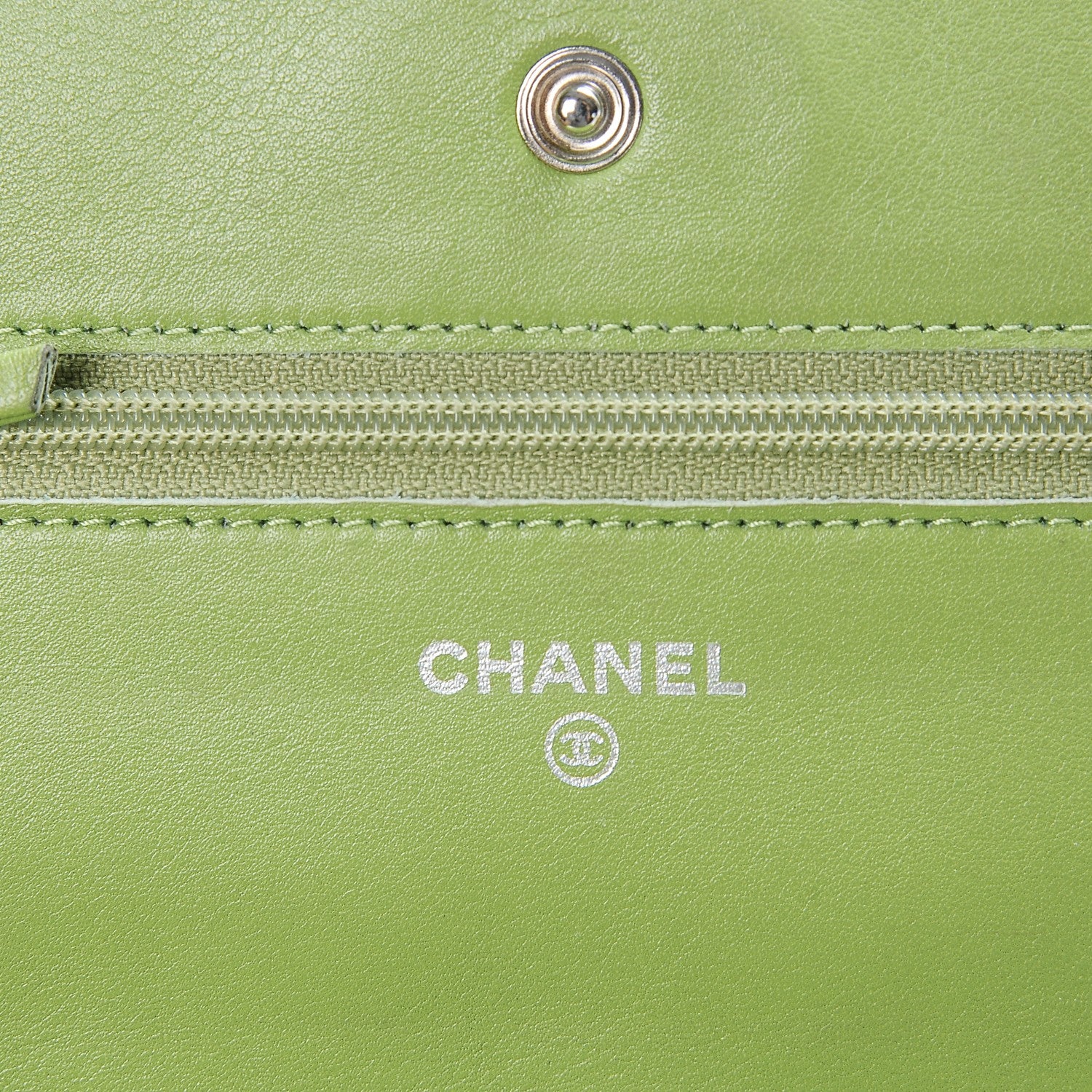Chanel Patent Quilted Brilliant Wallet On Chain WOC Green 7 of 13