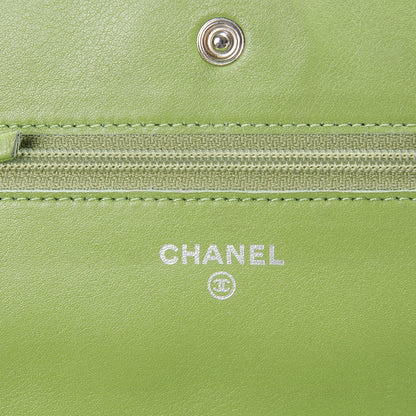 Chanel Patent Quilted Brilliant Wallet On Chain WOC Green 7 of 13