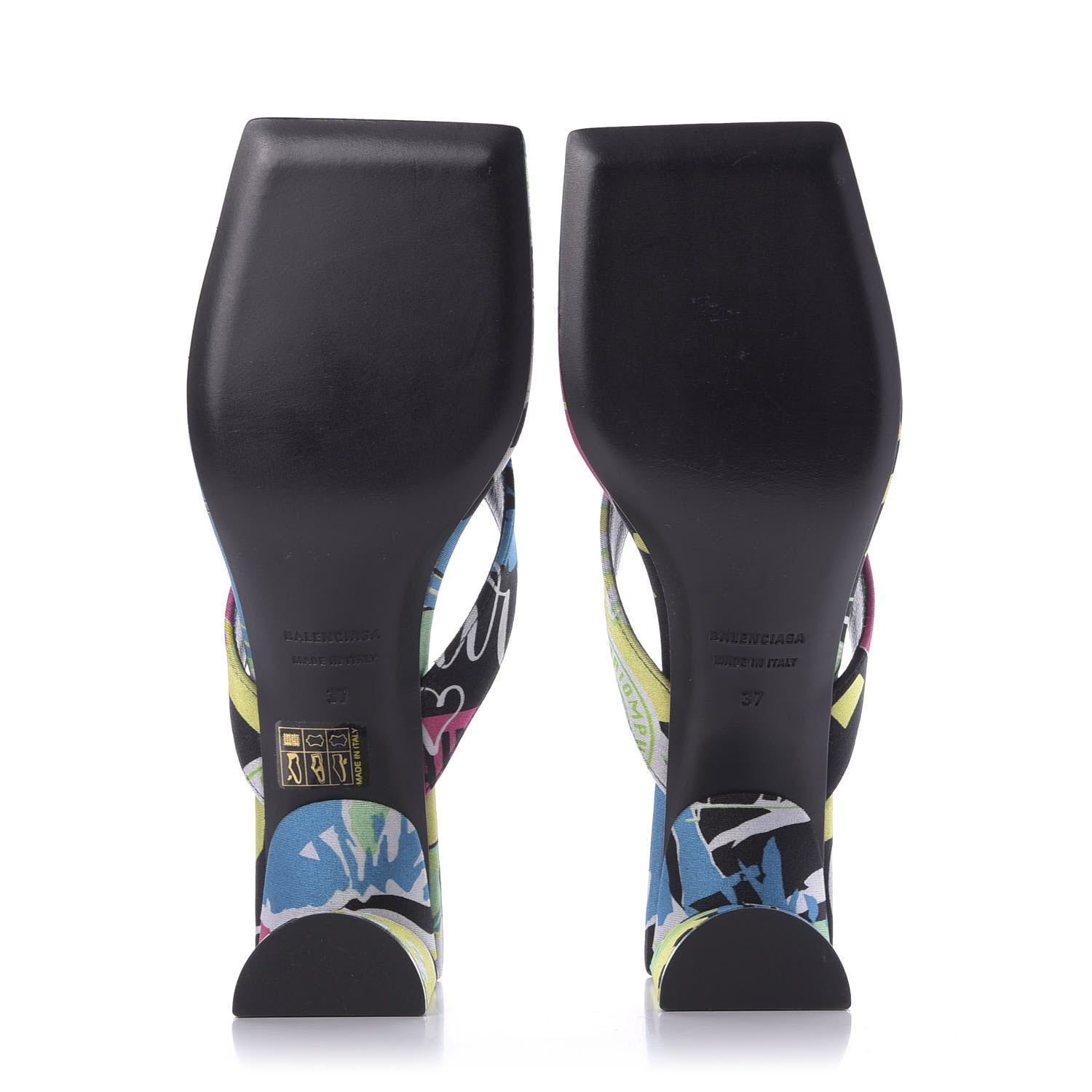 Balenciaga Spandex Double Square Flat 60mm Sandals 37 Multicolor 7 of 10