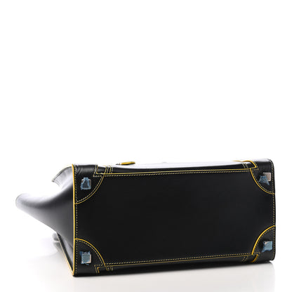 Celine Satin Calfskin Debossed Micro Luggage Black 4 of 8
