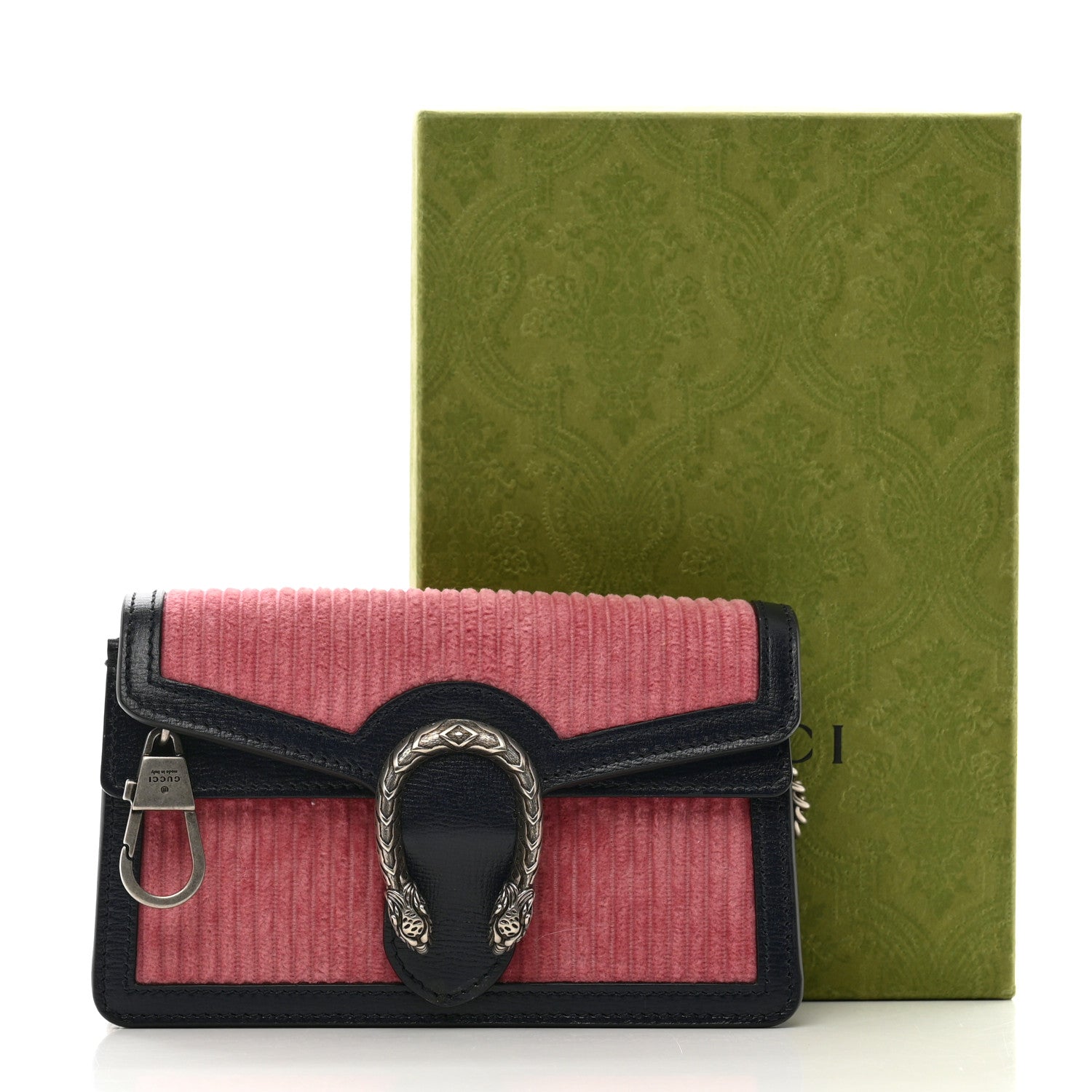 Gucci Lanzo Stretch Cord Azalea Calfskin Super Mini Dionysus Shoulder Bag Pink Blue 10 of 10