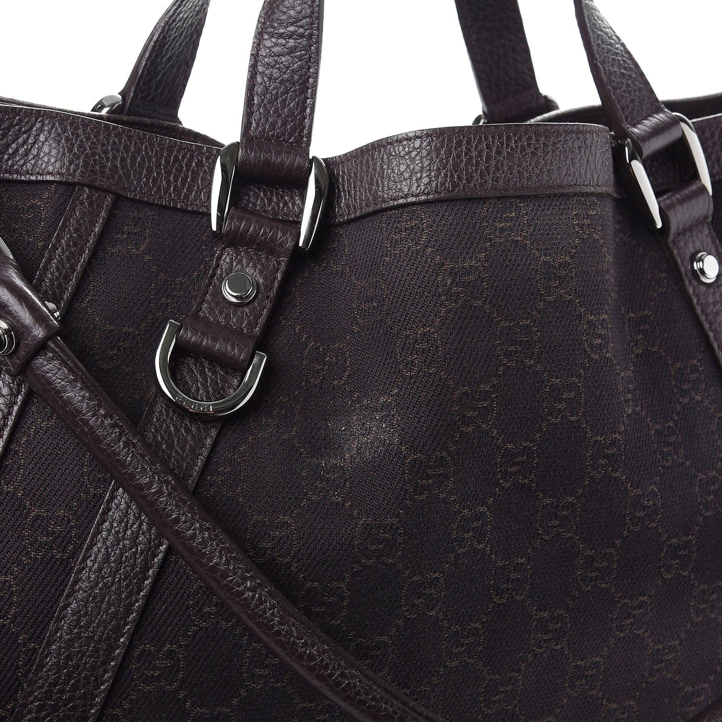Monogram Medium Abbey Convertible Tote Dark Brown