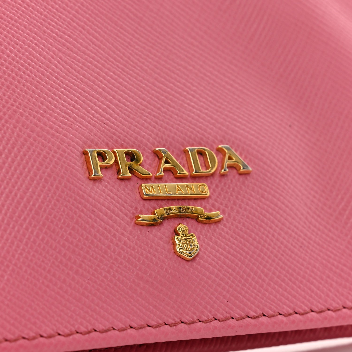 Prada Saffiano Metal Compact Snap Bi-Fold Wallet Petalo 8 of 9