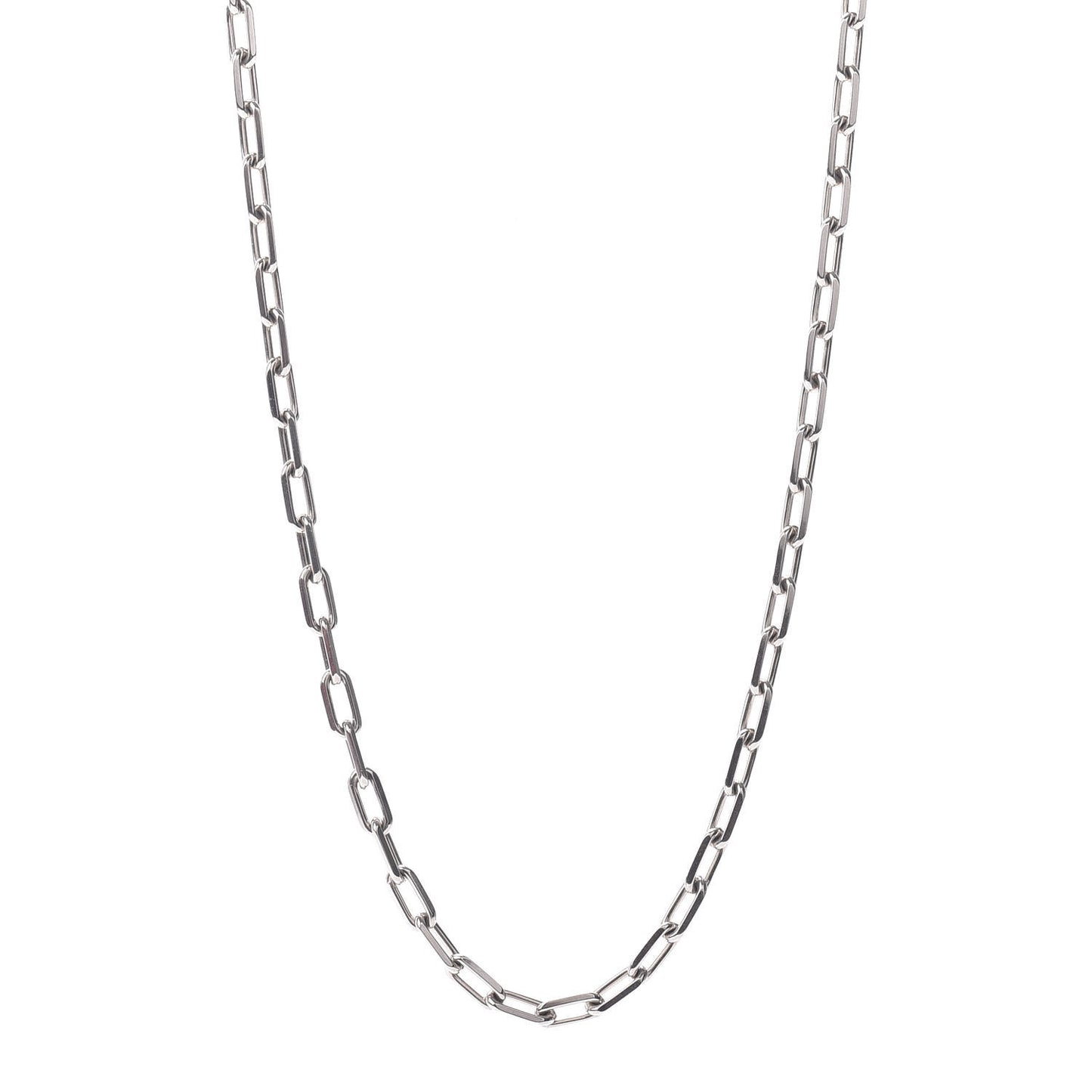 18K White Gold SM Santos De Cartier Link Necklace