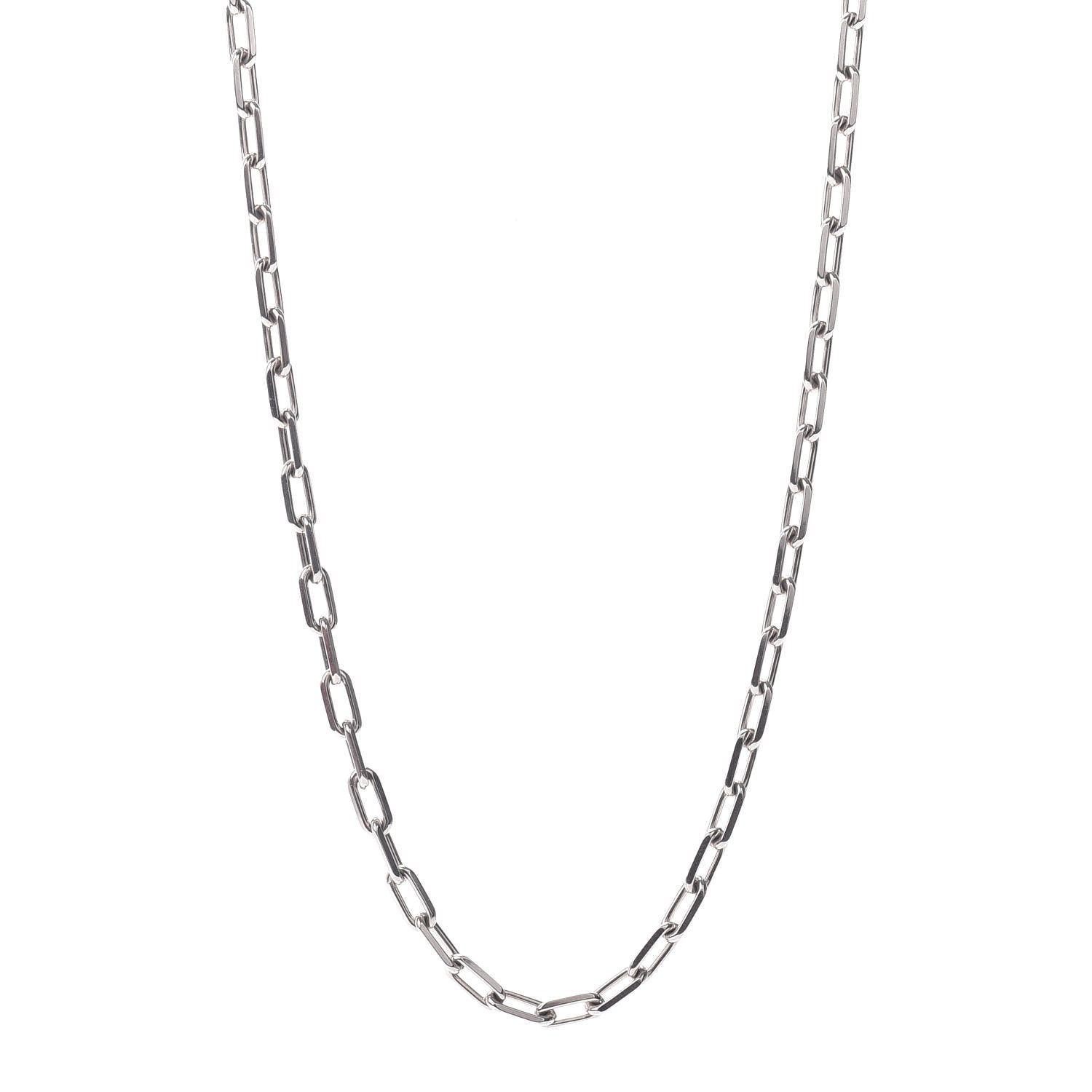 Cartier 18K White Gold SM Santos De Cartier Link Necklace 1 of 5