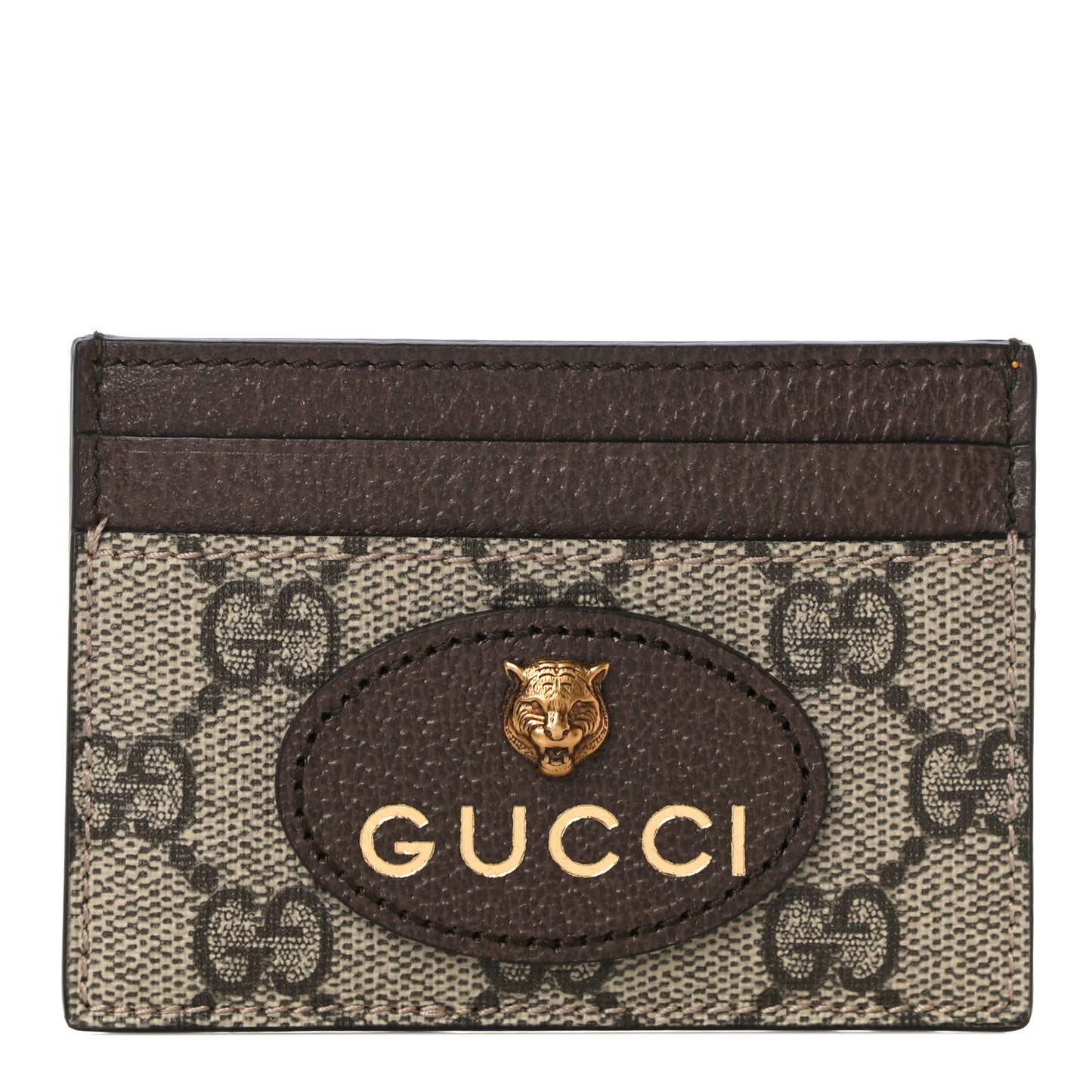 GG Supreme Monogram Neo Vintage Card Holder Beige Crop New Acero