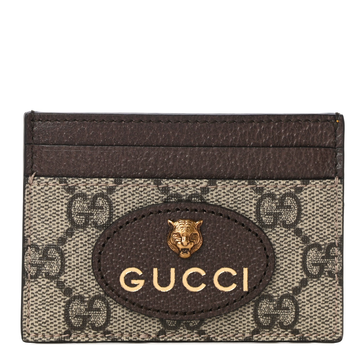 Gucci GG Supreme Monogram Neo Vintage Card Holder Beige Crop New Acero 1 of 10