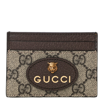 Gucci GG Supreme Monogram Neo Vintage Card Holder Beige Crop New Acero 1 of 10