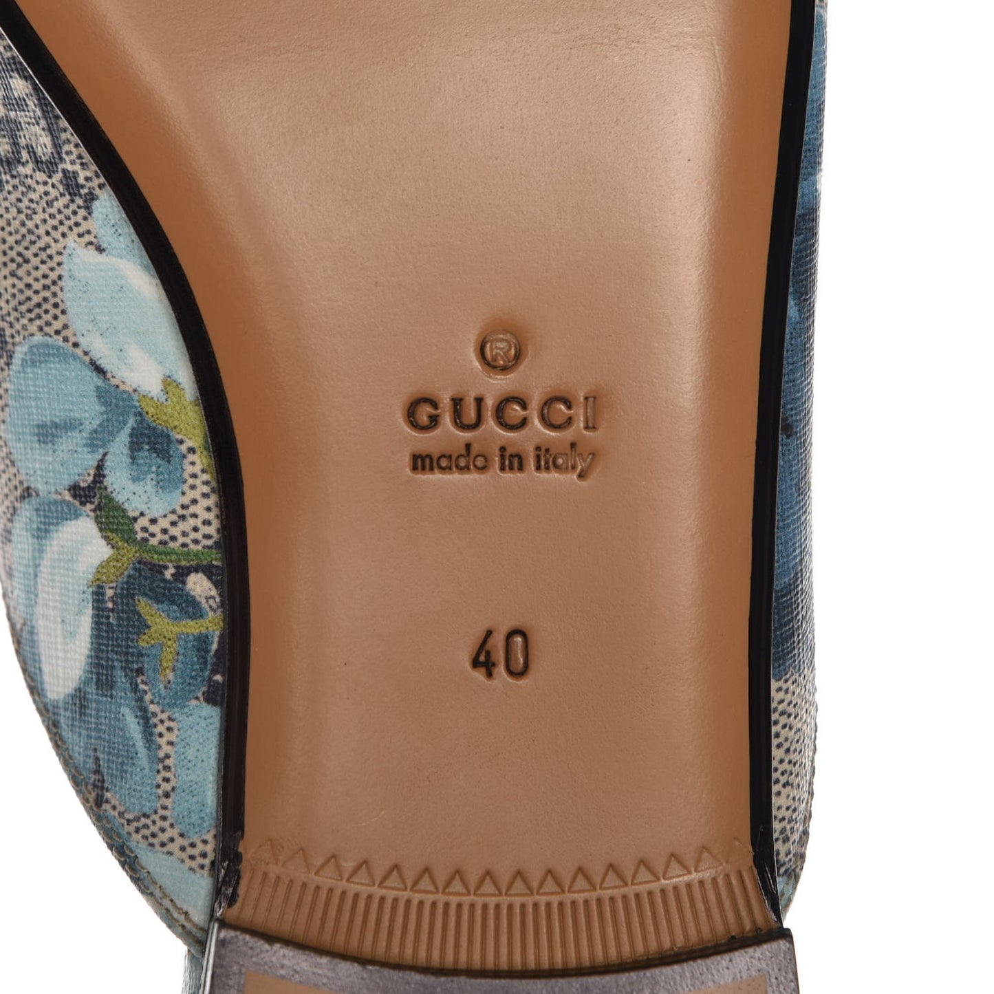 GG Supreme Monogram Blooms Womens Princetown Slippers 40 Beige Blue Navy Hibiscus Red