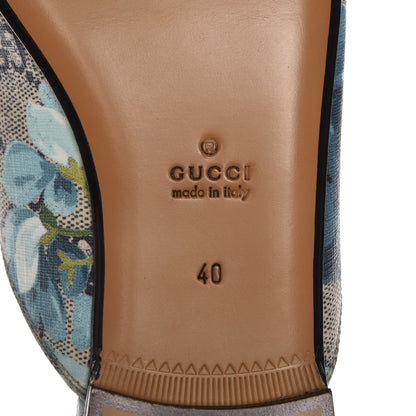 Gucci GG Supreme Monogram Blooms Womens Princetown Slippers 40 Beige Blue Navy Hibiscus Red 6 of 9