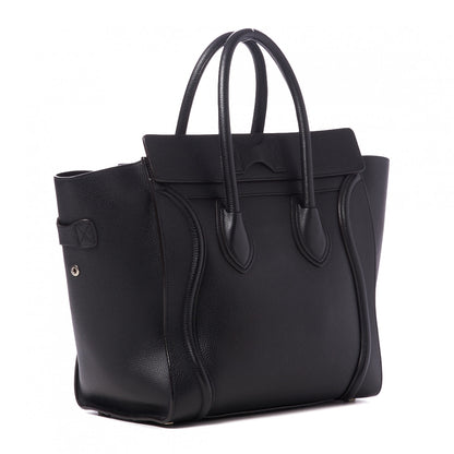 Celine Drummed Calfskin Mini Luggage Black 2 of 8