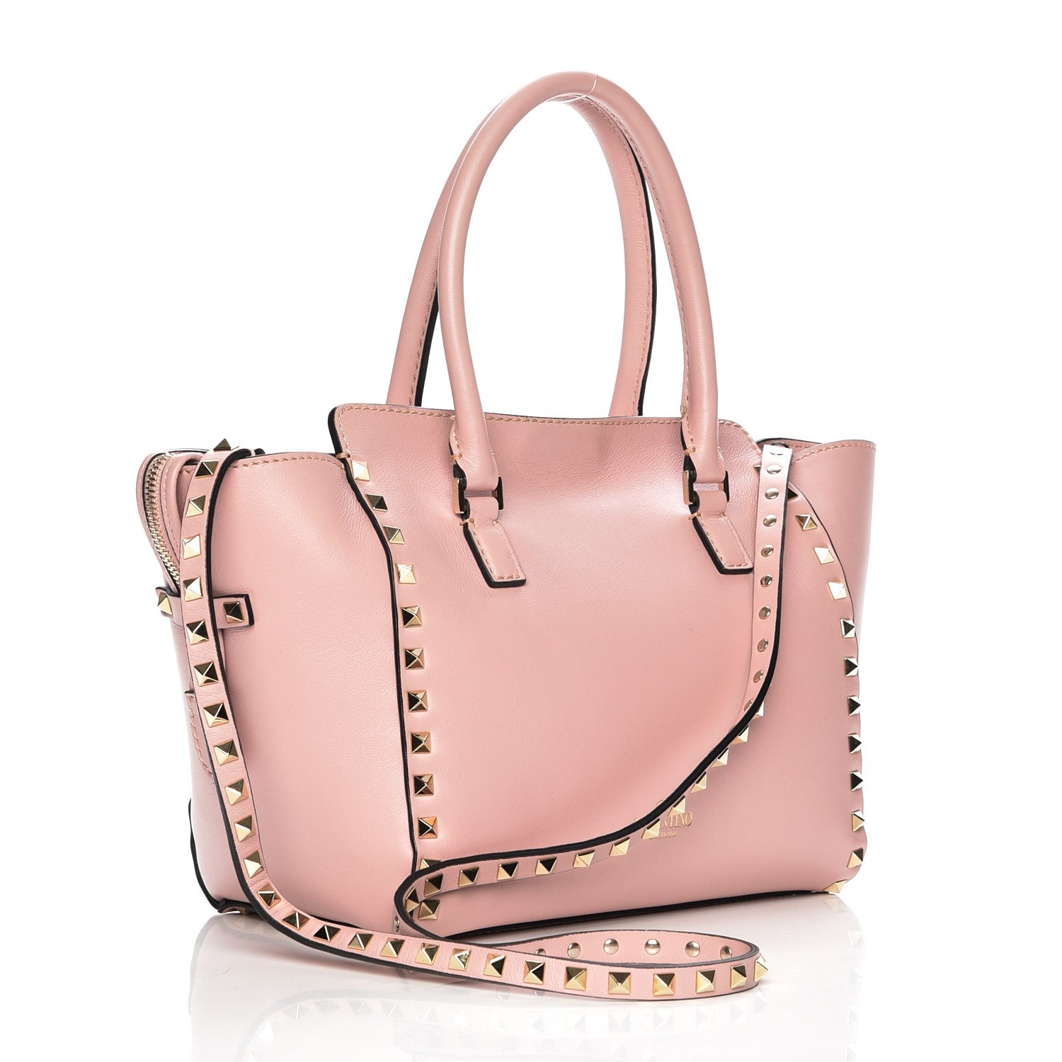 Valentino Garavani Vitello Small Rockstud Double Handle Tote Pink 4 of 8