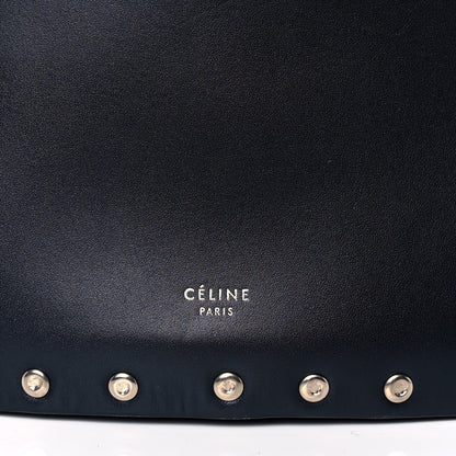 Celine Satinated Natural Calfskin Large Studs Bucket Shoulder Bag Dark Navy 6 of 8