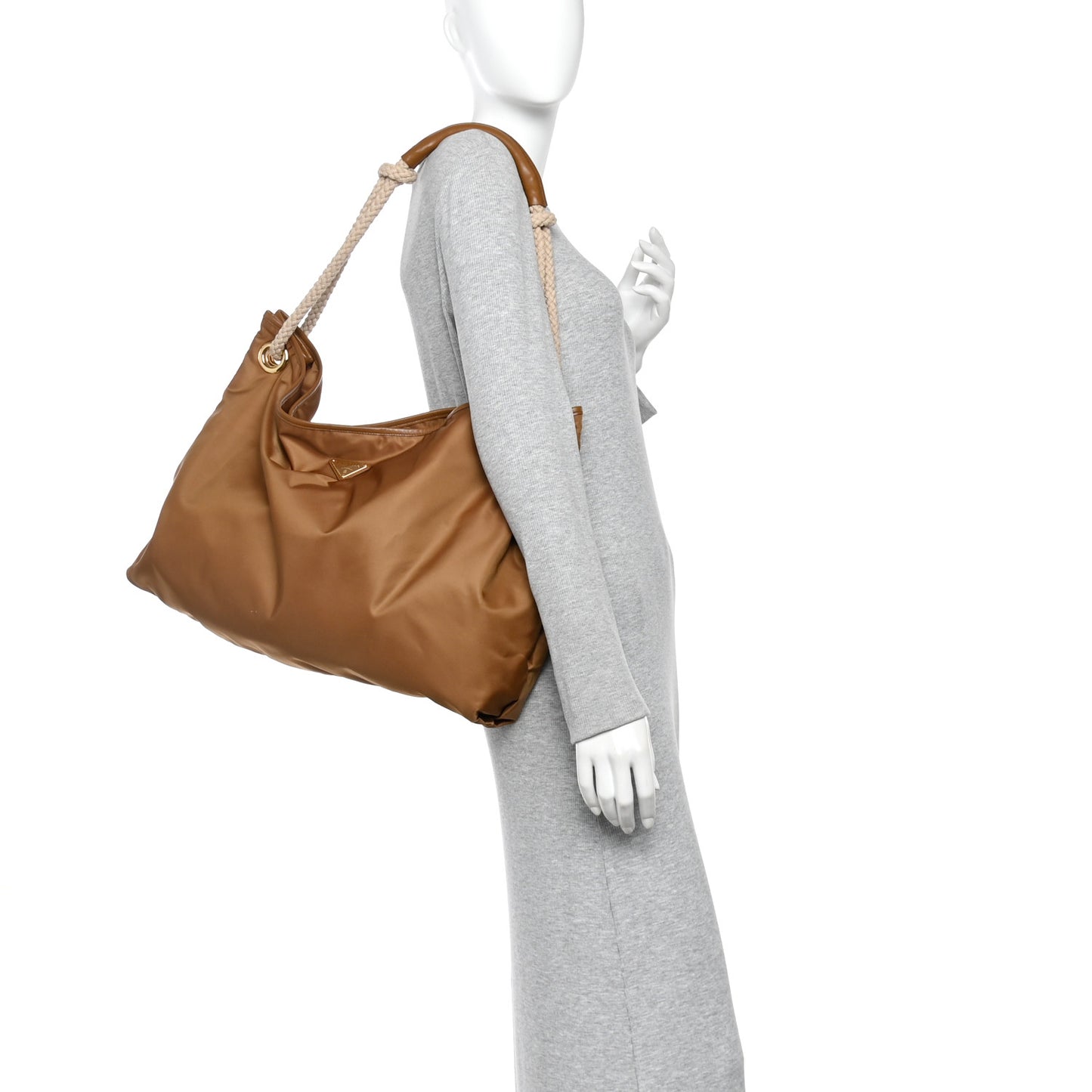 Re-Nylon Triangle Large Mariner Shoulder Bag Brandy