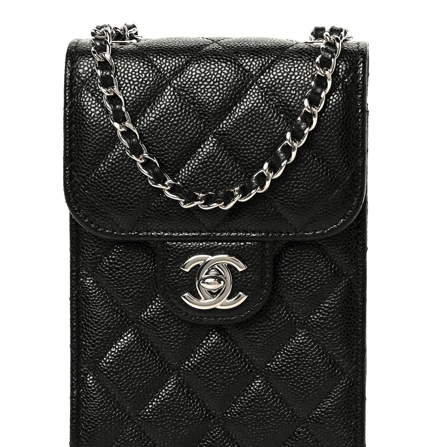 Chanel Caviar Quilted Classic Phone Holder Black 10 of 12