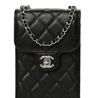 Chanel Caviar Quilted Classic Phone Holder Black 10 of 12