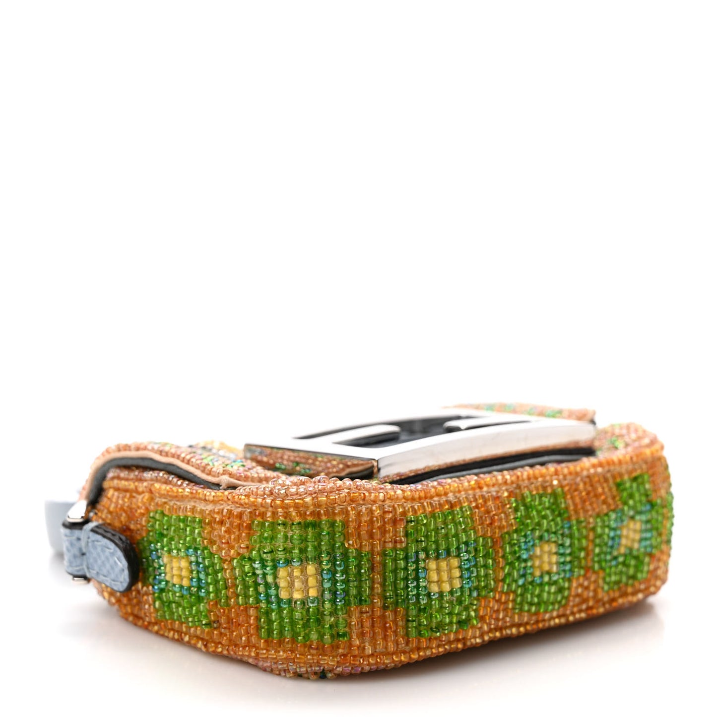 Perline Glass Karung Beaded Nano Maxi Buckle Baguette Charm Multicolor Azzurro Glicine