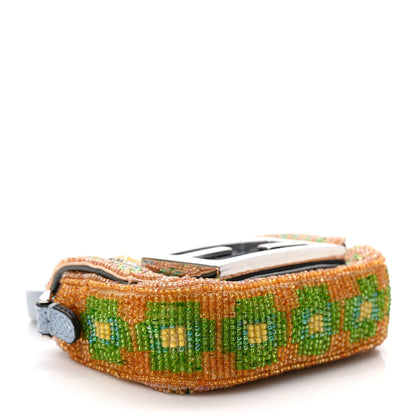 Fendi Perline Glass Karung Beaded Nano Maxi Buckle Baguette Charm Multicolor Azzurro Glicine 4 of 10