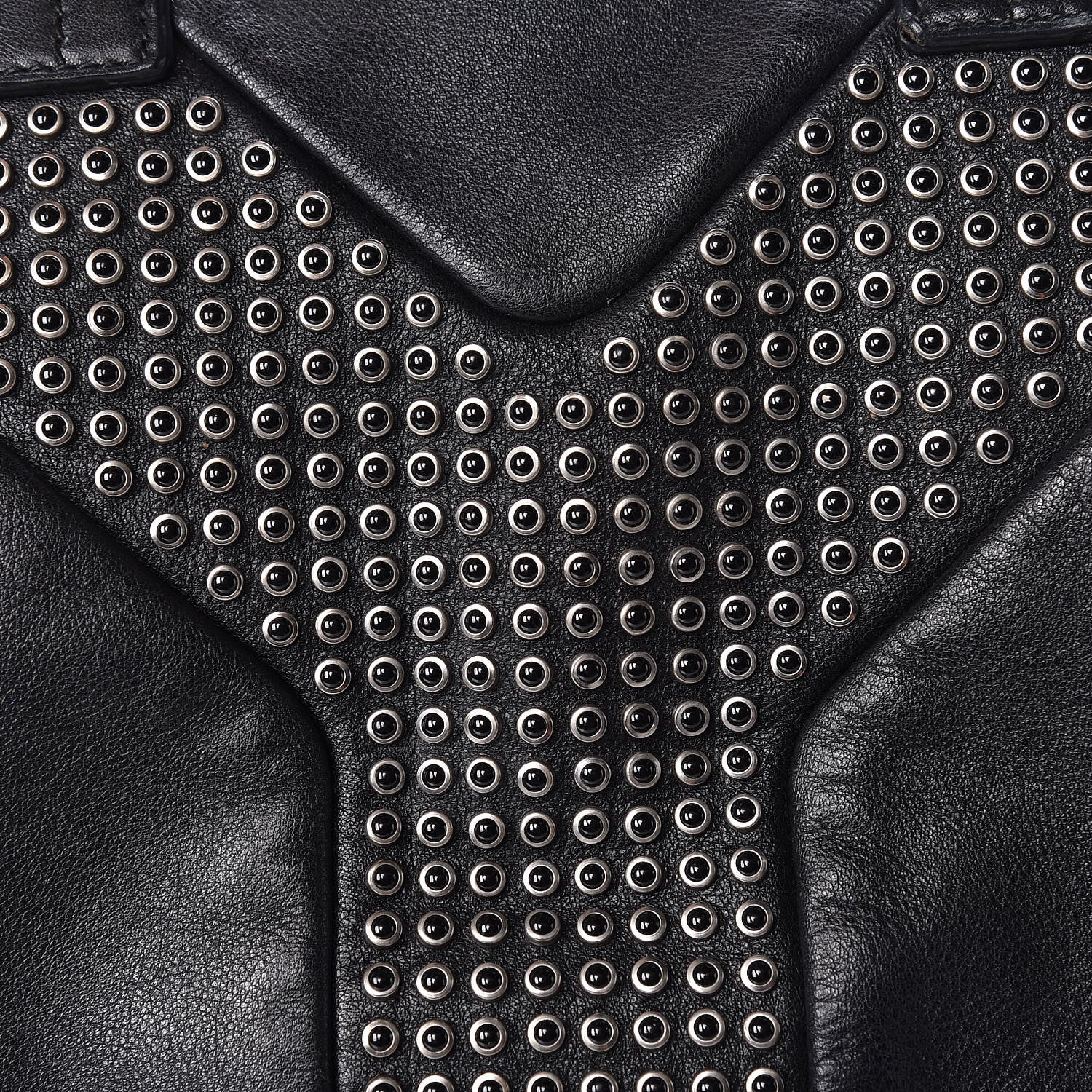 Saint Laurent Chevre Large Rock Stud Easy Y Black 9 of 11