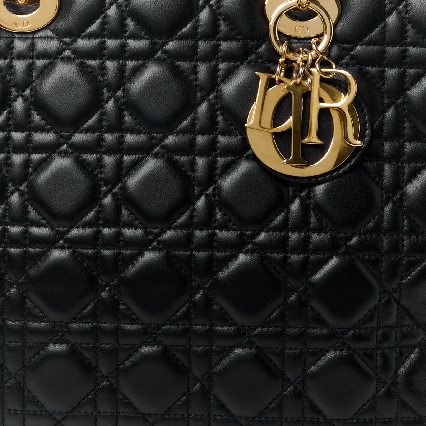 Lambskin Cannage Large Lady Dior Black
