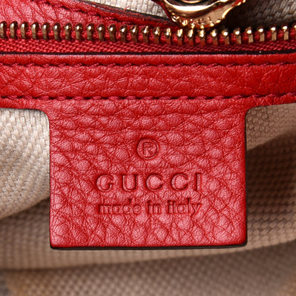 Gucci Pebbled Calfskin Medium Soho Chain Shoulder Bag Tabasco Red 6 of 10