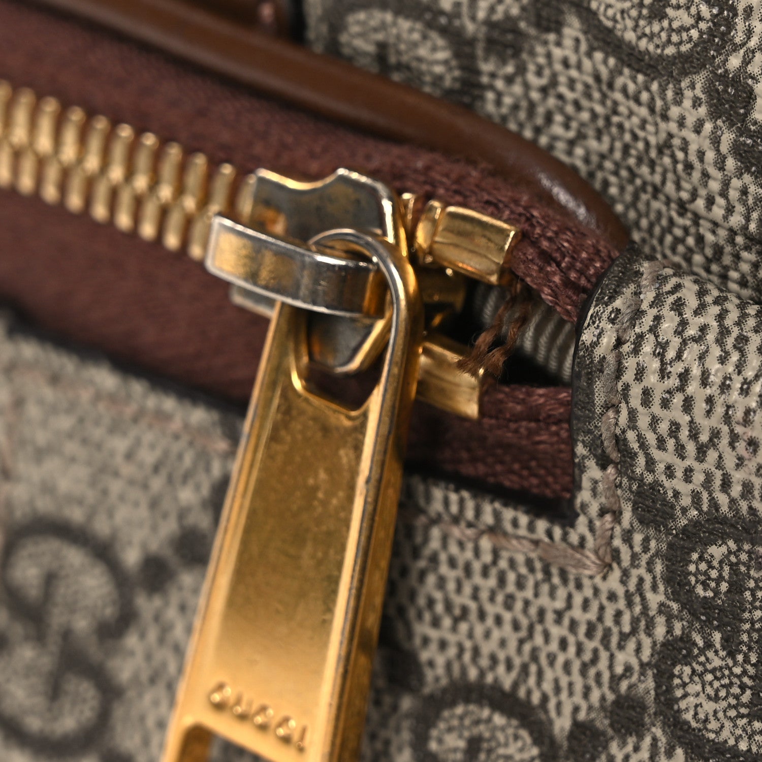 Gucci GG Supreme Monogram Azalea Calfskin Retro Interlocking G Multi-Function Bag Beige Ebony Brown Sugar 14 of 14