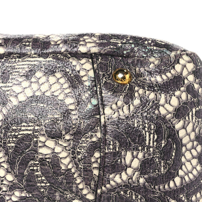 Prada Cervo Lux Print Lace Bauletto Bag Talco 10 of 10