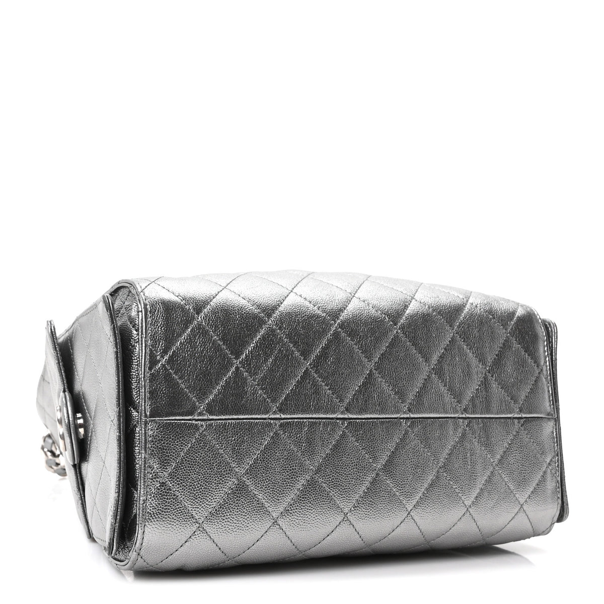 Metallic Caviar Quilted Small Chanel 25 Handbag Anthracite