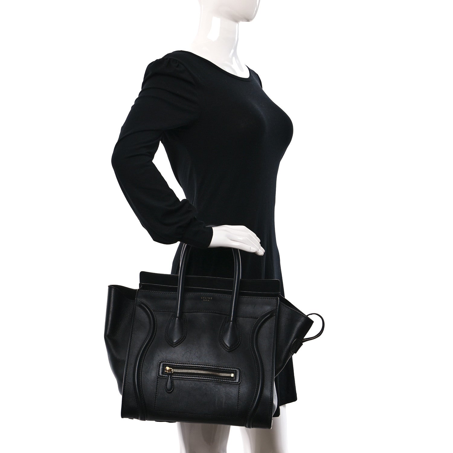 Celine Smooth Calfskin Mini Luggage Black 2 of 9
