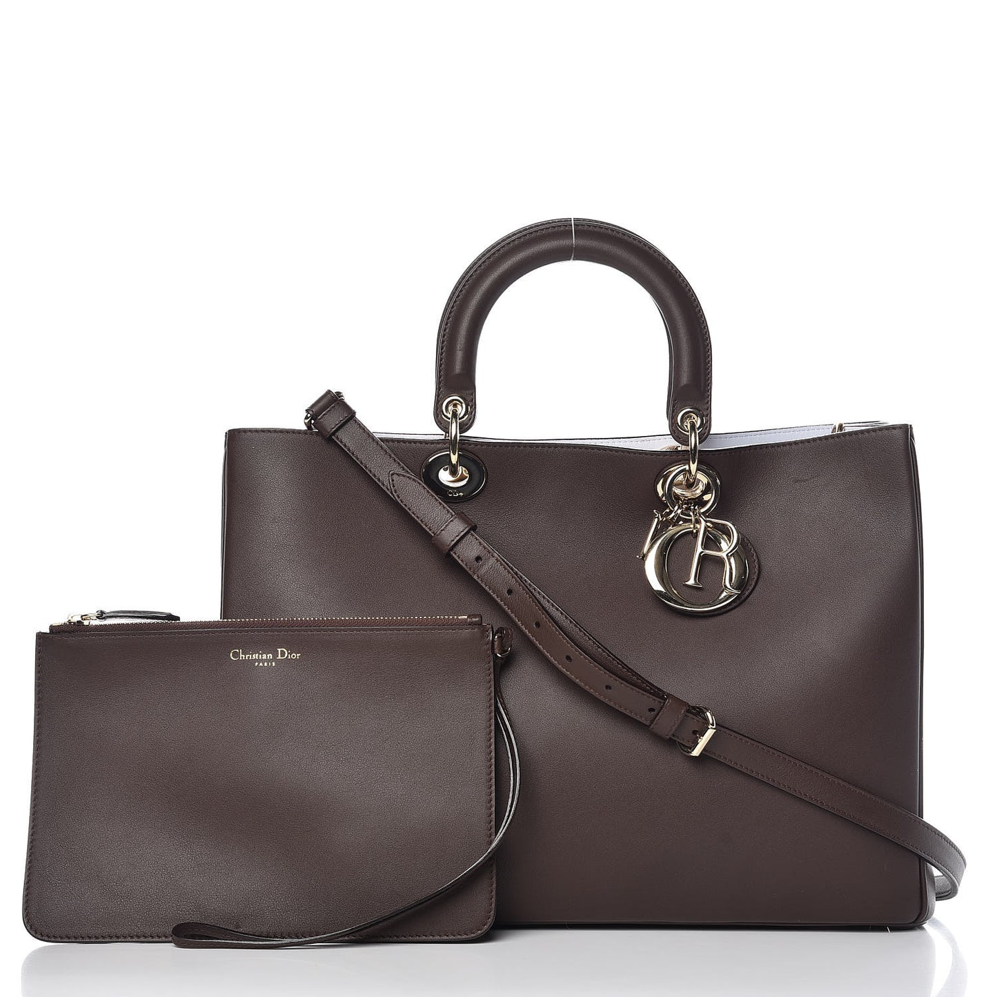 Smooth Calfskin Large Diorissimo Tote Brown