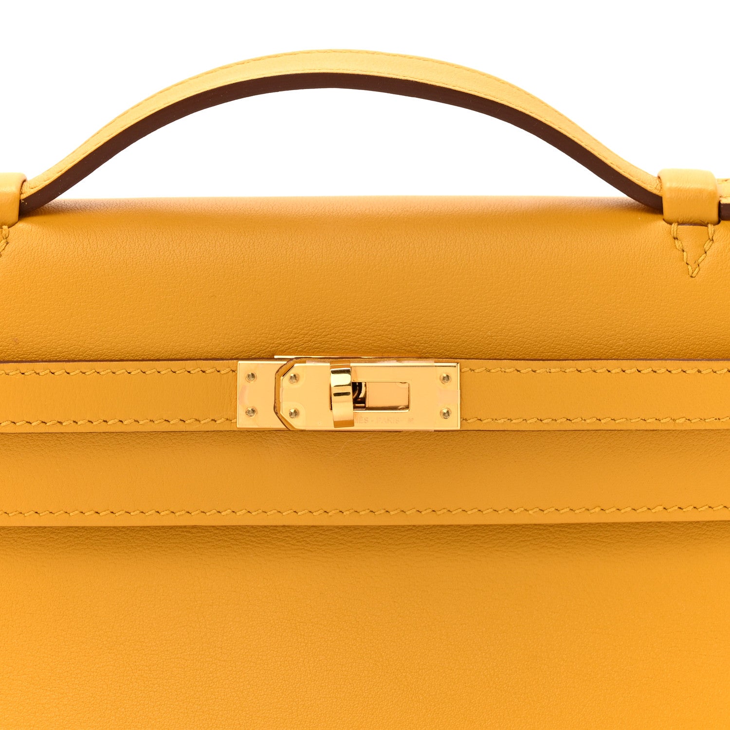 Hermes Swift Kelly Pochette Clutch Jaune Ambre 9 of 12