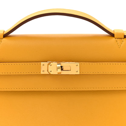Hermes Swift Kelly Pochette Clutch Jaune Ambre 9 of 12