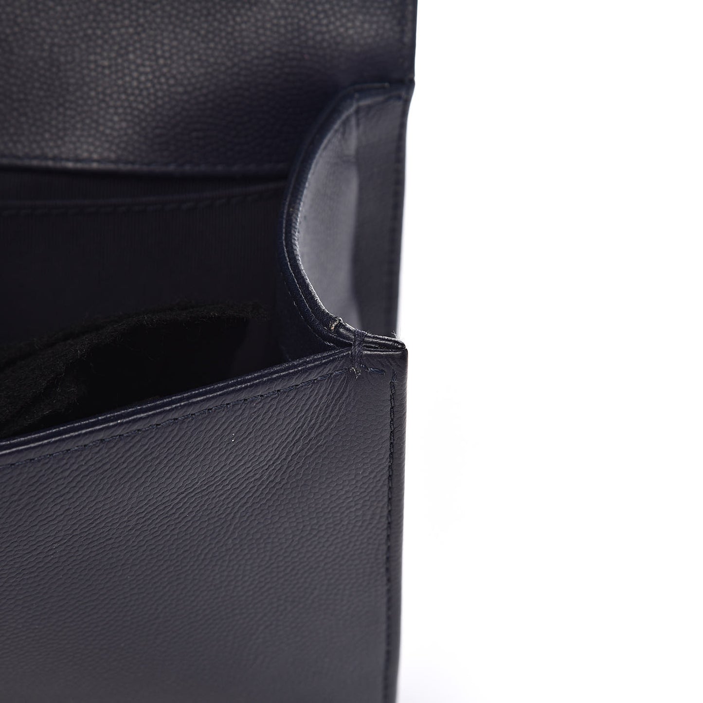Caviar Quilted Medium Boy Flap Dark Blue