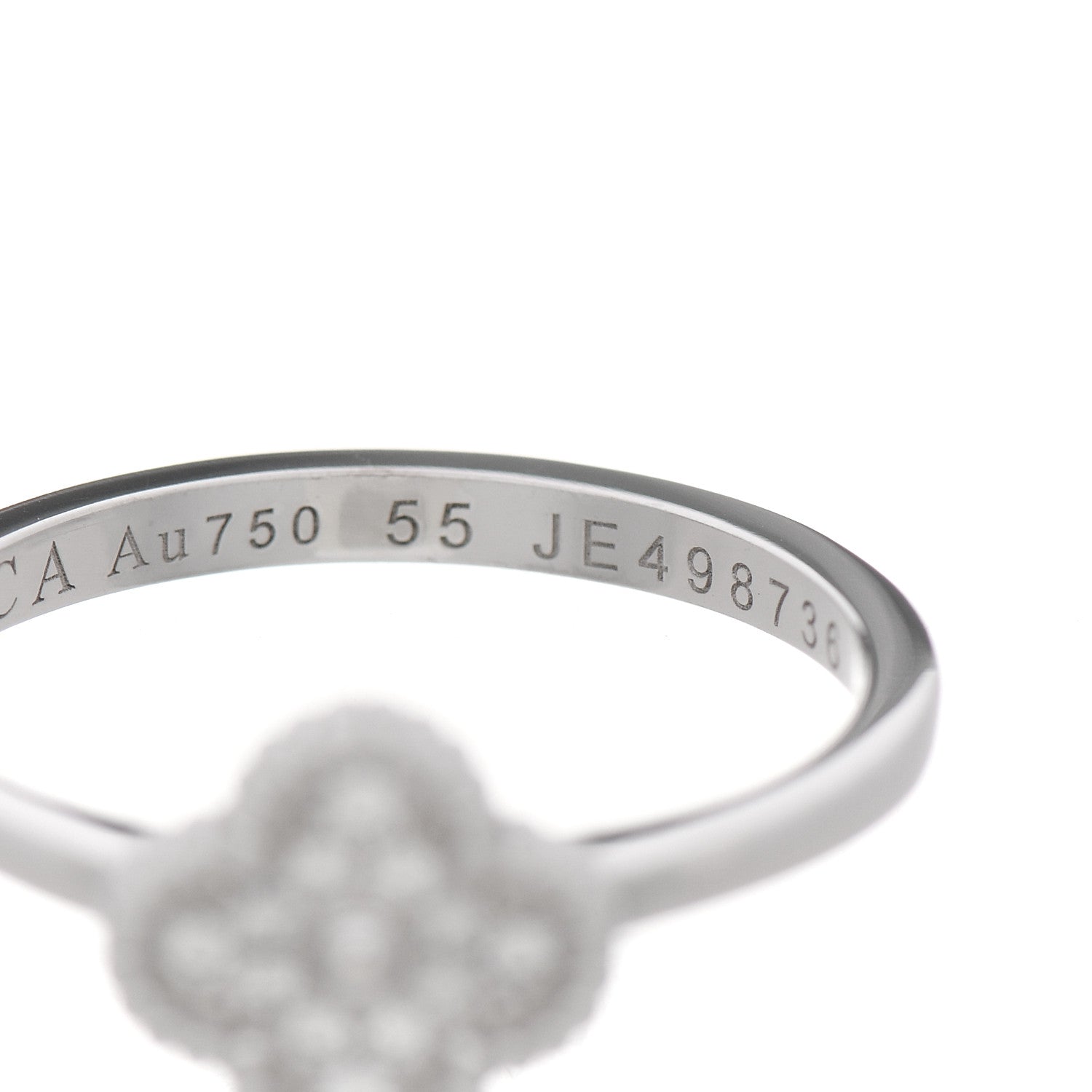Van Cleef & Arpels 18K White Gold Diamond Sweet Alhambra Ring 55 7.25 4 of 7