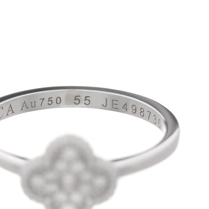 Van Cleef & Arpels 18K White Gold Diamond Sweet Alhambra Ring 55 7.25 4 of 7