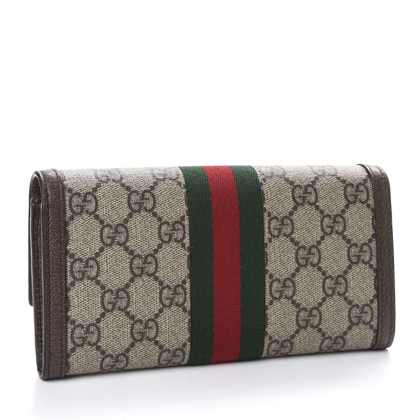 GG Supreme Monogram Web Ophidia Continental Wallet Brown