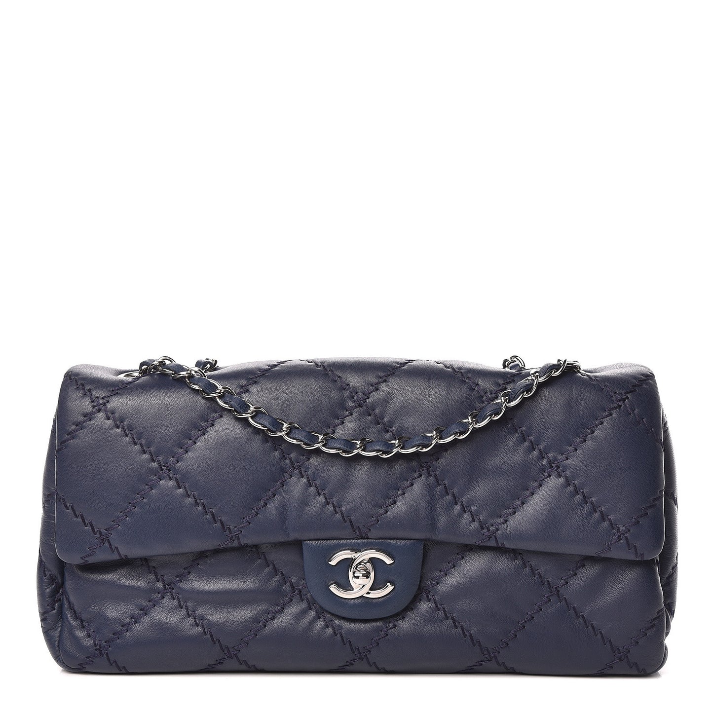 Lambskin Ultimate Stitch Flap Blue