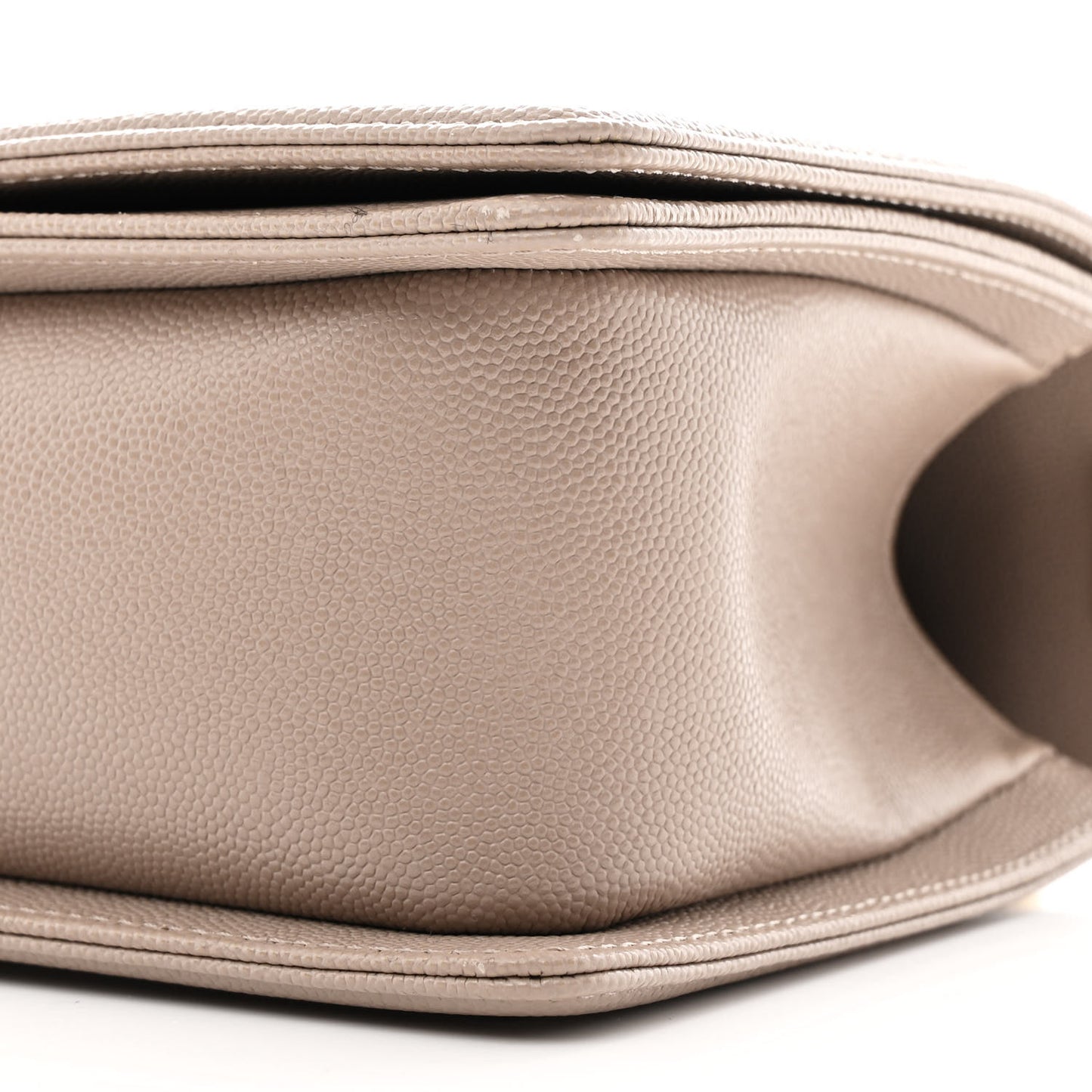 Caviar Quilted Medium Boy Flap Dark Beige