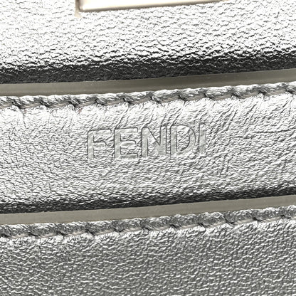 Fendi Crystal Vitello Laminato FF Petite Peekaboo I SEE U Satchel Crystal Argento 6 of 11